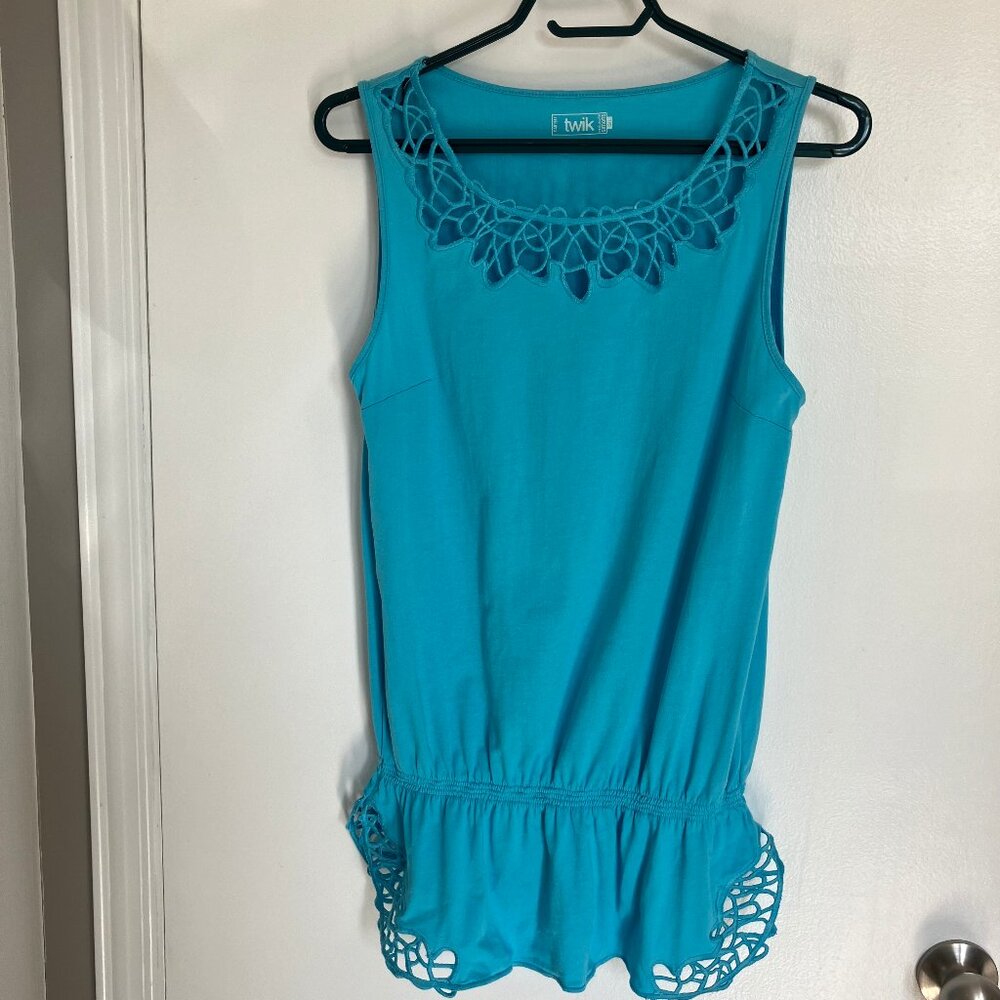 Simons Twik Blue Top Sleeveless Tunic Size L